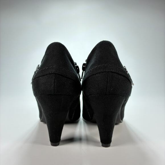 Xappeal Womens Boots Black Suede Side Zip Buckle Cone Heel Womens EU 39 US 6.5 - Picture 7 of 11